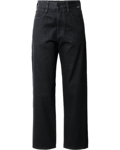 Bavlnené nohavice s vysokým pásom na zips G-star Raw - čierna