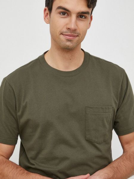 Памучна тениска с дълъг ръкав Gap зелено