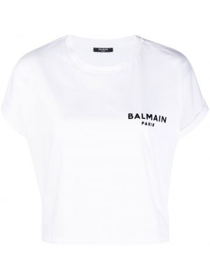 T-shirt con stampa Balmain bianco