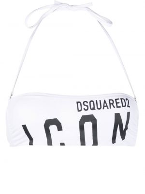 Bikini z nadrukiem Dsquared2 biały