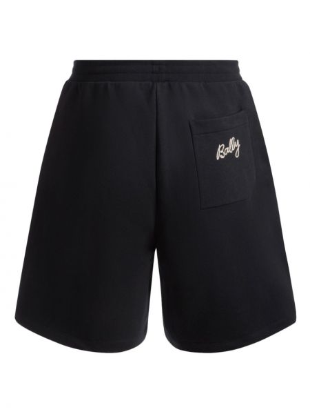 Shorts de sport brodeés en coton Bally noir
