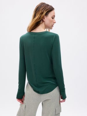 Tričko s dlouhým rukávem Gap zelené