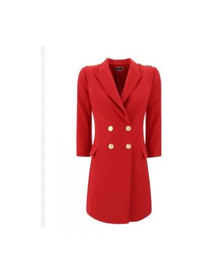 Dwurzędowy płaszcz casual Elisabetta Franchi czerwony