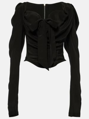 Selyem nyakkendő Vivienne Westwood fekete