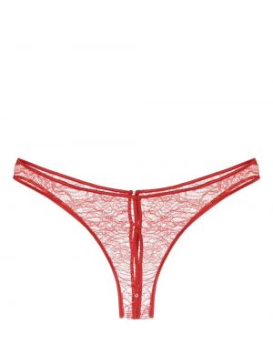 Pantalon culotte en soie Kiki De Montparnasse rouge