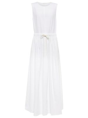 Памучна ленена макси рокля Mm6 Maison Margiela бяло
