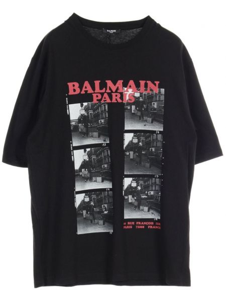 Bombažna majica s potiskom Balmain Pre-owned