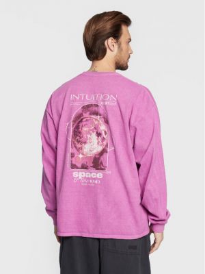 Relaxed тениска с дълъг ръкав с дълъг ръкав Bdg Urban Outfitters розово