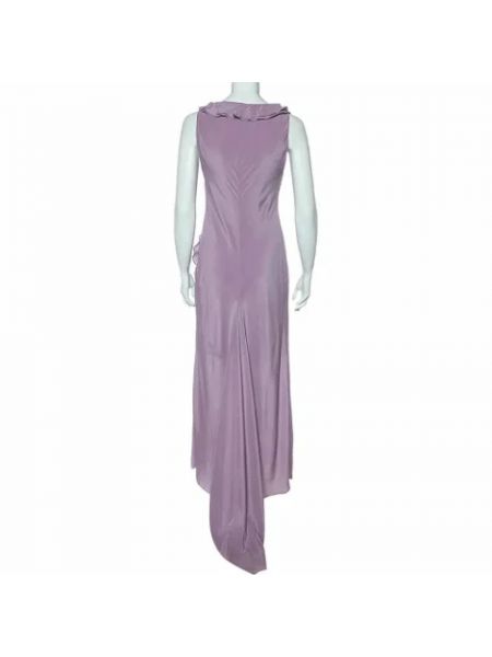 Jedwabna sukienka Moschino Pre-owned fioletowa
