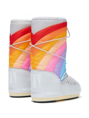 Sněžné boty s potiskem Moon Boot bílé