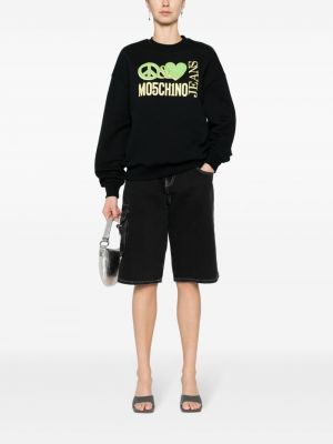 Sweatshirt aus baumwoll mit print Moschino Jeans schwarz