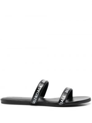 Sandales à imprimé Balenciaga noir