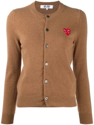 Cardigan cu broderie Comme Des Garcons Play maro