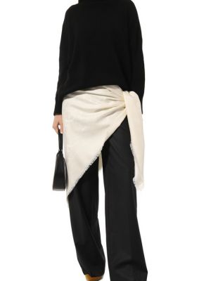 Шелковый шерстяной платок Elie Saab черный