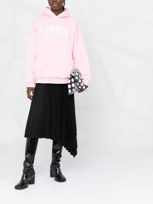 Mikina s kapucí relaxed fit Balenciaga růžová