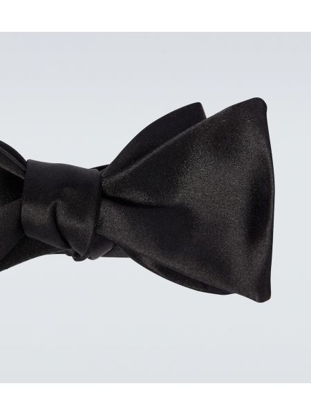 Jedwabny krawat z kokardką Polo Ralph Lauren czarny