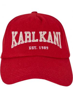 Volnena kapa s šiltom Karl Kani rdeča