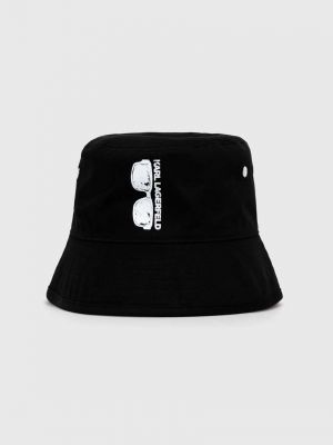 Памучна шапка с козирки Karl Lagerfeld черно