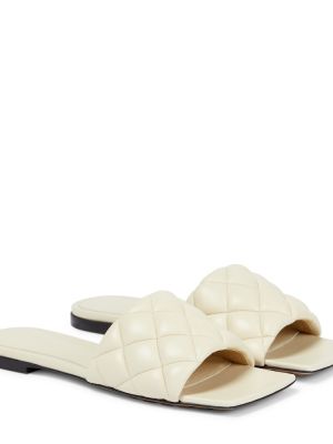 Kožené sandály Bottega Veneta bílé