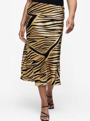 Тигровая юбка в полоску H&m бежевая
