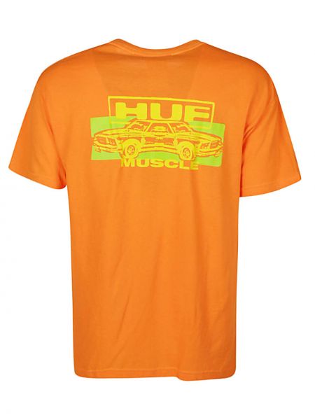 T-shirt di cotone con stampa Huf arancione