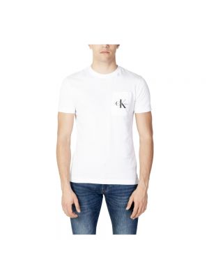 Chemise en jean slim Calvin Klein Jeans blanc