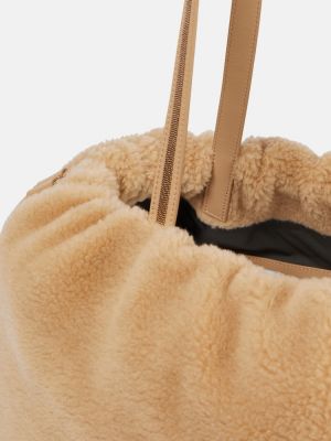 Kašmírová vlnená nákupná taška Brunello Cucinelli hnedá