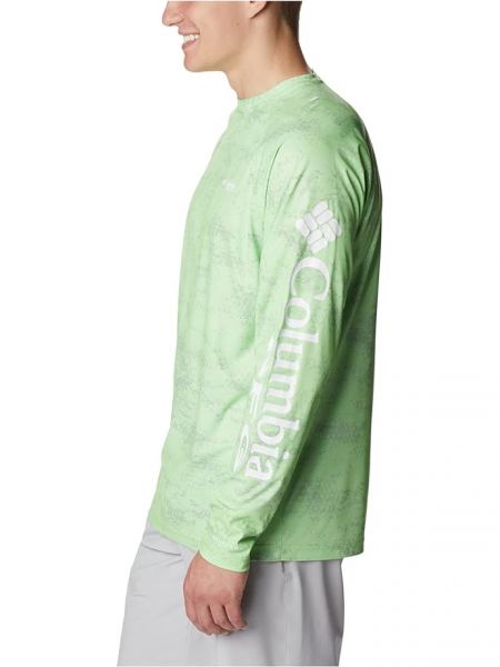 Рубашка с принтом с длинным рукавом Columbia зеленая