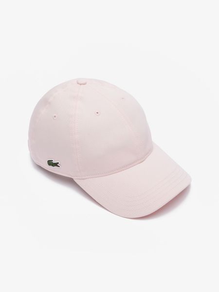 Gorra de algodón Lacoste rosa