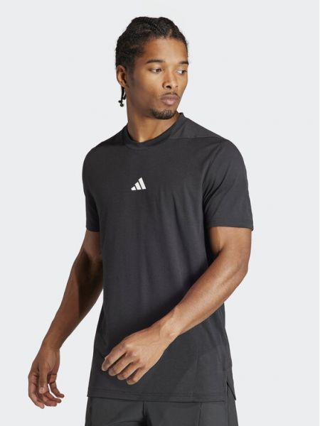 Slim fit priliehavé športové tričko Adidas čierna