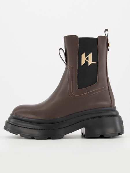 Кожаные ботинки челси на каблуке Karl Lagerfeld коричневые