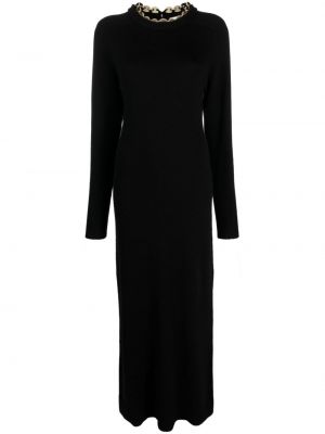 Dzianinowa sukienka długa Rabanne czarna