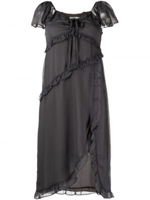 Prozirna haljina s volanima B+ab siva