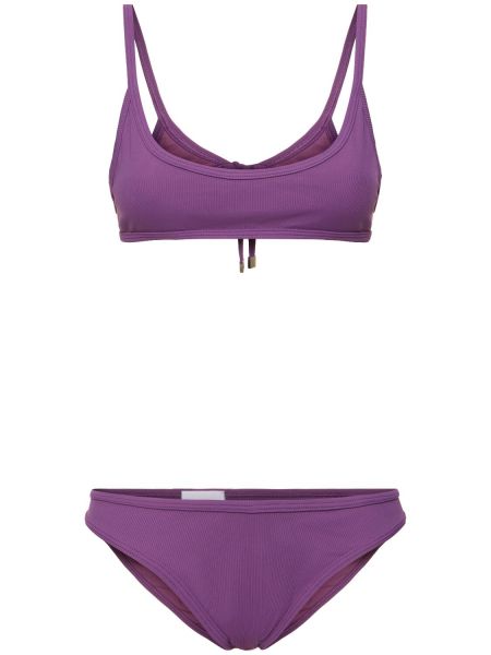 Bikini en velours côtelé The Attico violet