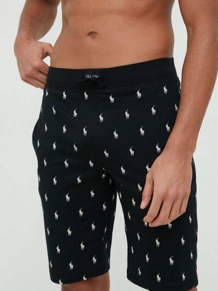 Pidžama s printom Polo Ralph Lauren crna