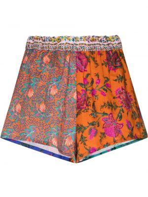 Trykt floral shorts Boteh oransje