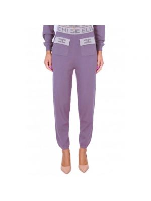 Pantalones de chándal de punto Elisabetta Franchi violeta