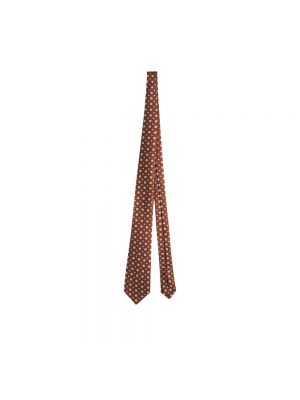 Jedwabny krawat Kiton brązowy