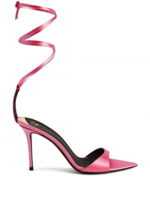 Sandale din satin Giuseppe Zanotti roz