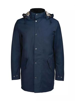 Пальто с капюшоном Barbour синее