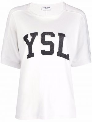 Camiseta con estampado Saint Laurent gris