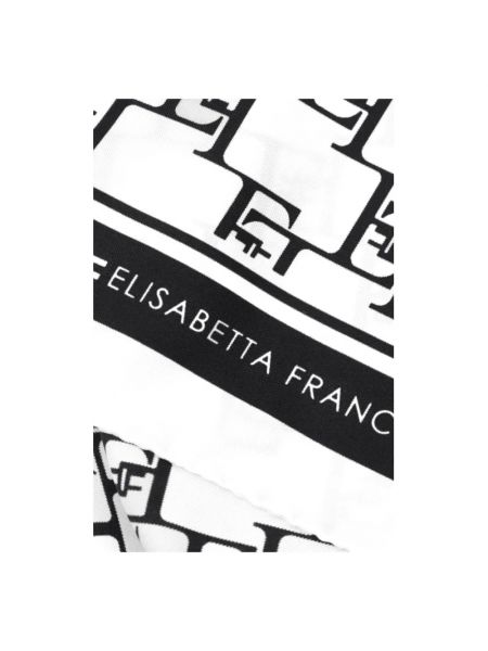 Bufanda de seda a rayas con estampado Elisabetta Franchi beige