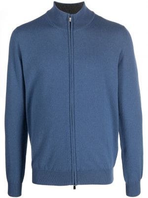 Пуловер с цип Corneliani синьо