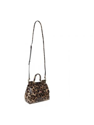 Bolso cruzado de cuero con estampado leopardo Dolce & Gabbana
