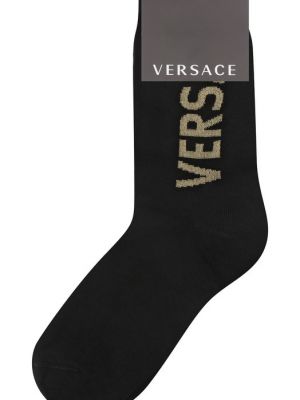 Хлопковые носки Versace черные