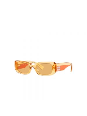 Przezroczyste okulary przeciwsłoneczne Miu Miu pomarańczowe
