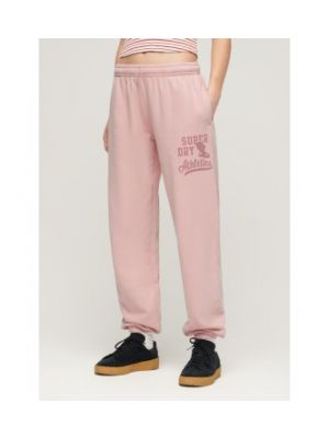 Pantalon de joggings en coton rétro Superdry rose