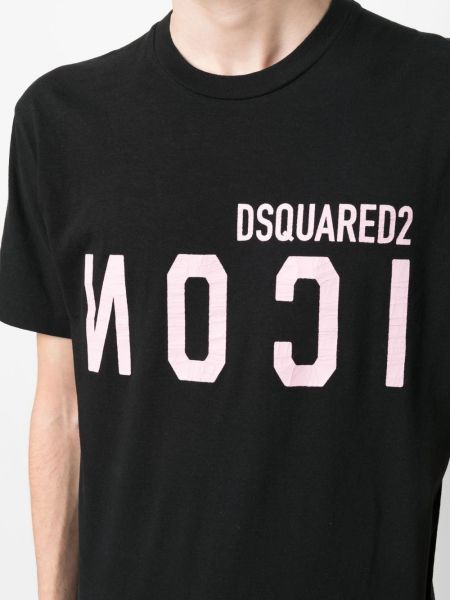 T-shirt di cotone Dsquared2 nero