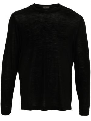 Μάλλινη μπλούζα από μαλλί merino Dell'oglio μαύρο