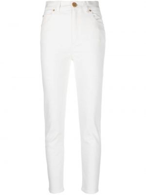 Skinny fit džínsy s vysokým pásom Balmain biela